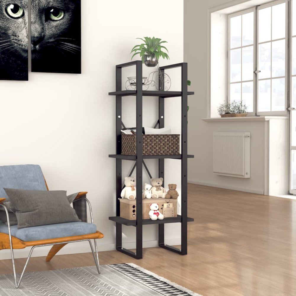 Book Cabinet Grey Engineered wood, Metal 15.7 x 11.8 x 41.3 in. Picture 1