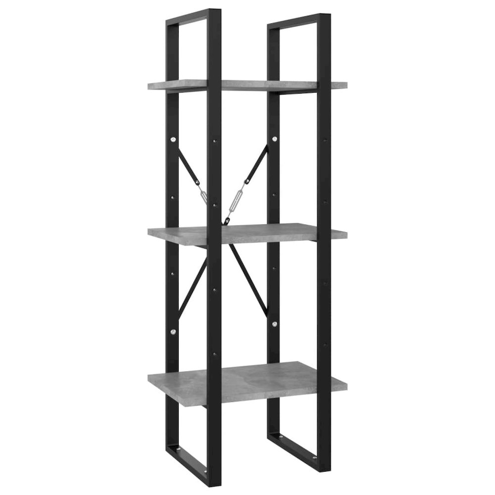 Book Cabinet Concrete Gray Engineered wood, metal Medium. Picture 2