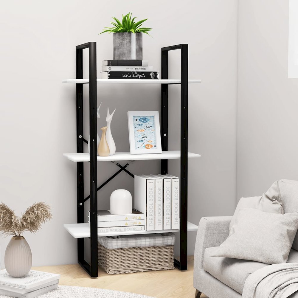 Storage Shelf White Metal Medium Storage Shelf Rectangular. Picture 1