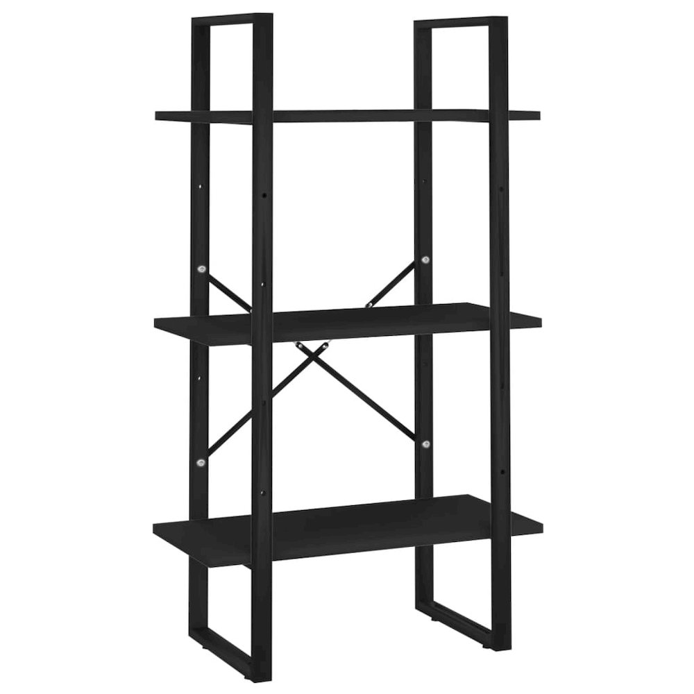 Storage Shelf Black Metal Medium Storage Shelf Rectangular. Picture 2