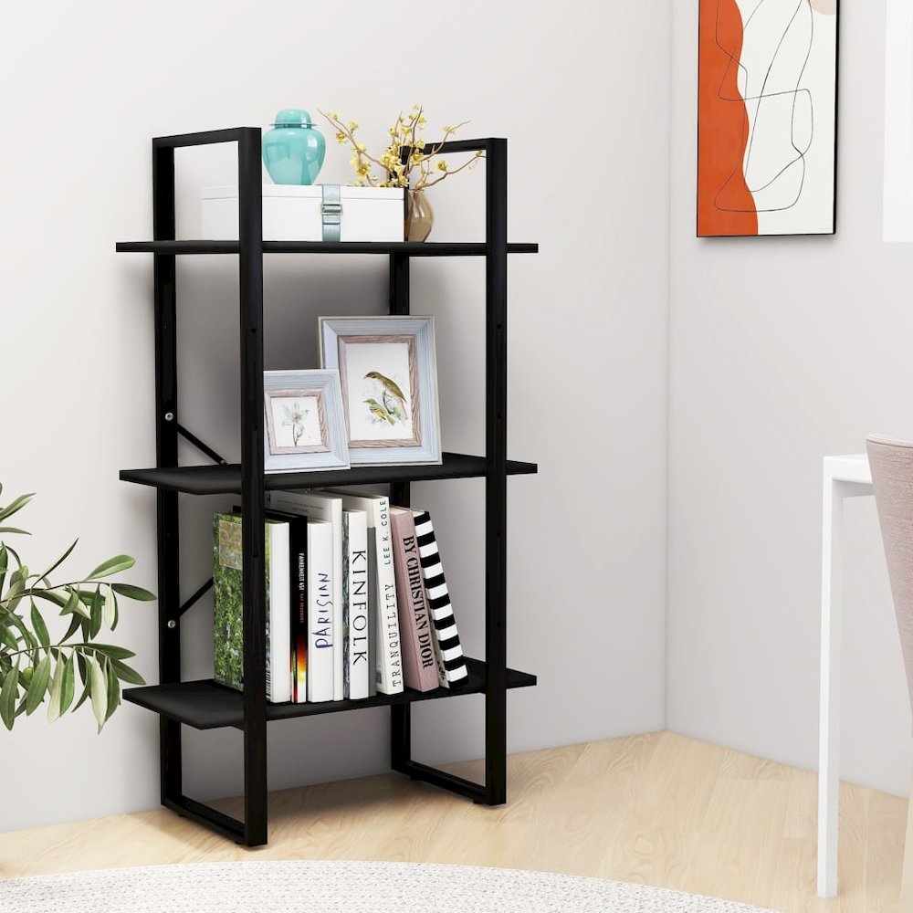 Storage Shelf Black Metal Medium Storage Shelf Rectangular. Picture 3