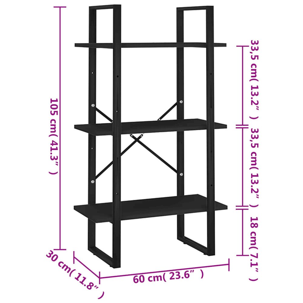 Storage Shelf Black Metal Medium Storage Shelf Rectangular. Picture 7