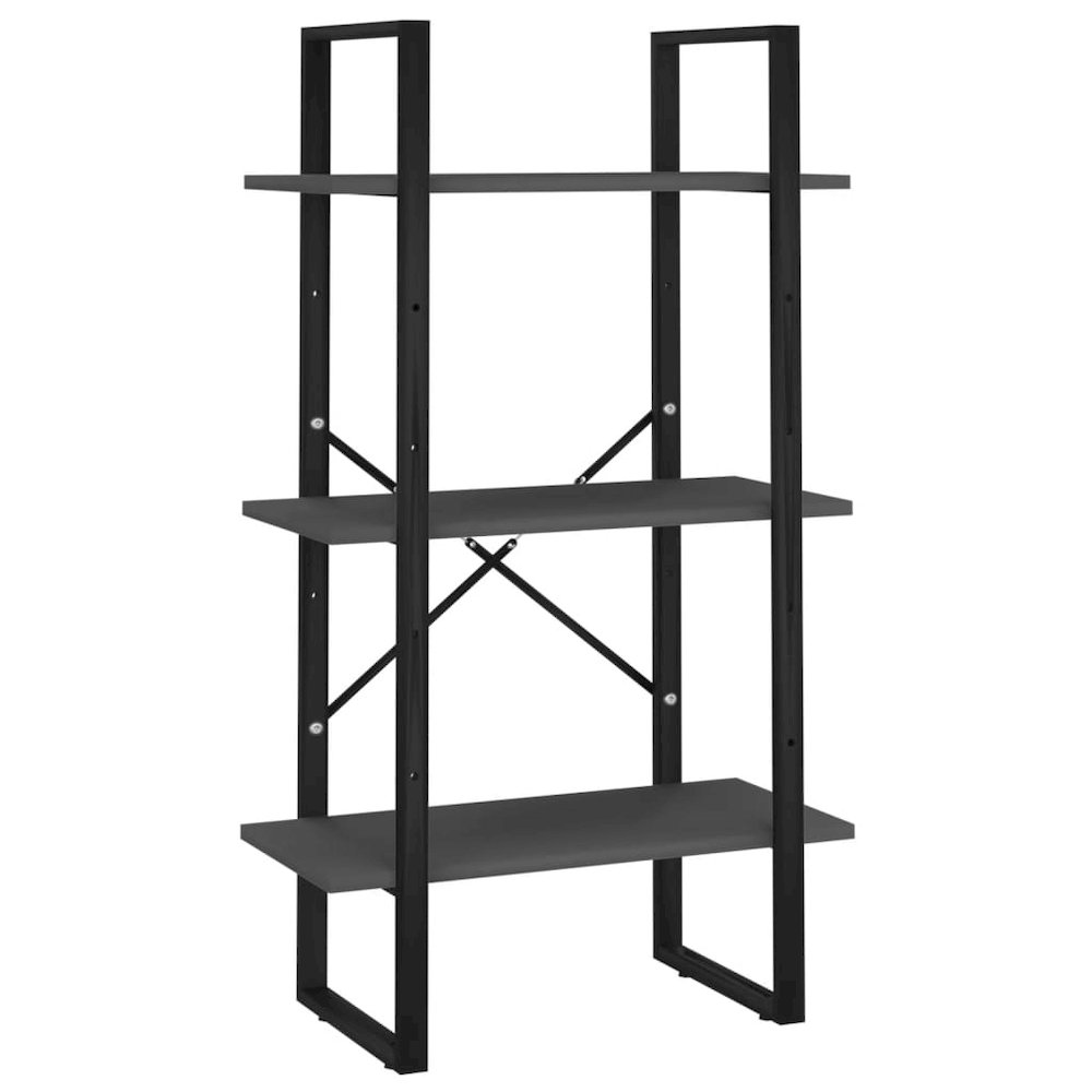 Storage Shelf Grey Metal Medium Storage Shelf Rectangular. Picture 2