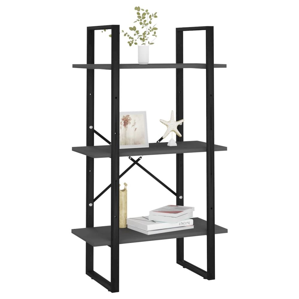 Storage Shelf Grey Metal Medium Storage Shelf Rectangular. Picture 4