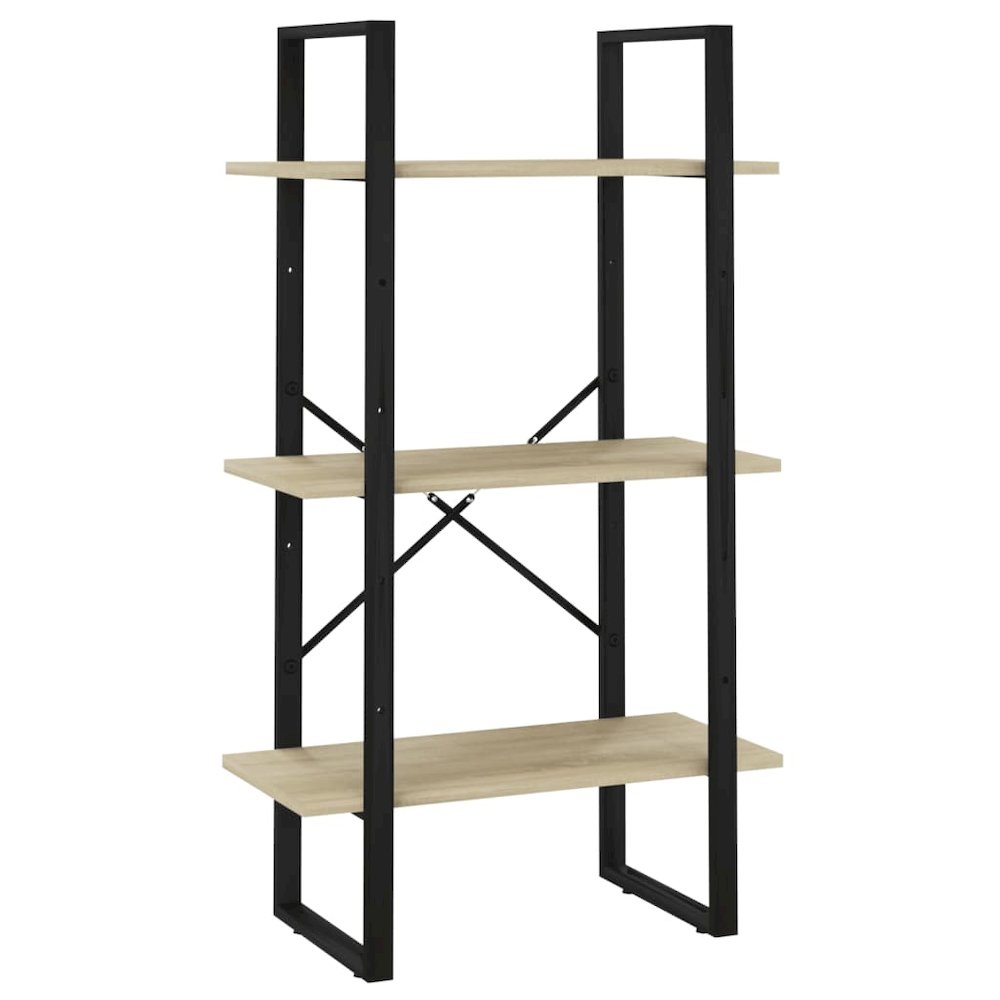 Storage Shelf Sonoma Oak Engineered Wood and Metal Medium. Picture 2