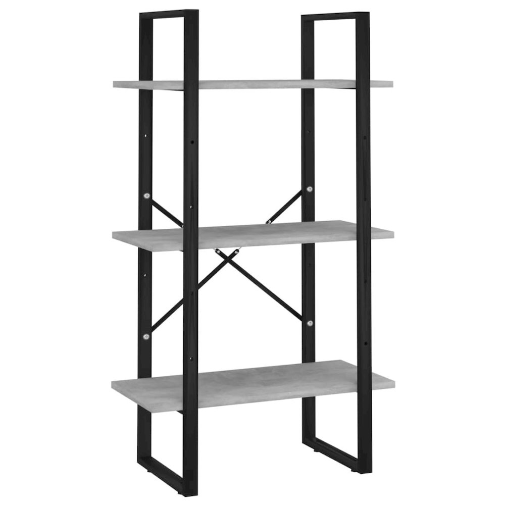 Storage Shelf Concrete Grey Metal, Engineered Wood. Picture 2