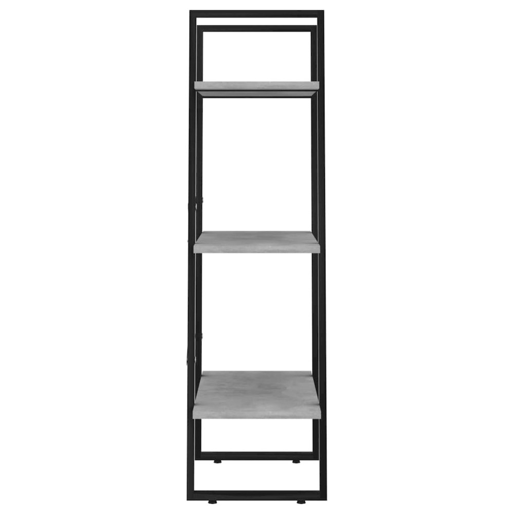 Storage Shelf Concrete Grey Metal, Engineered Wood. Picture 6