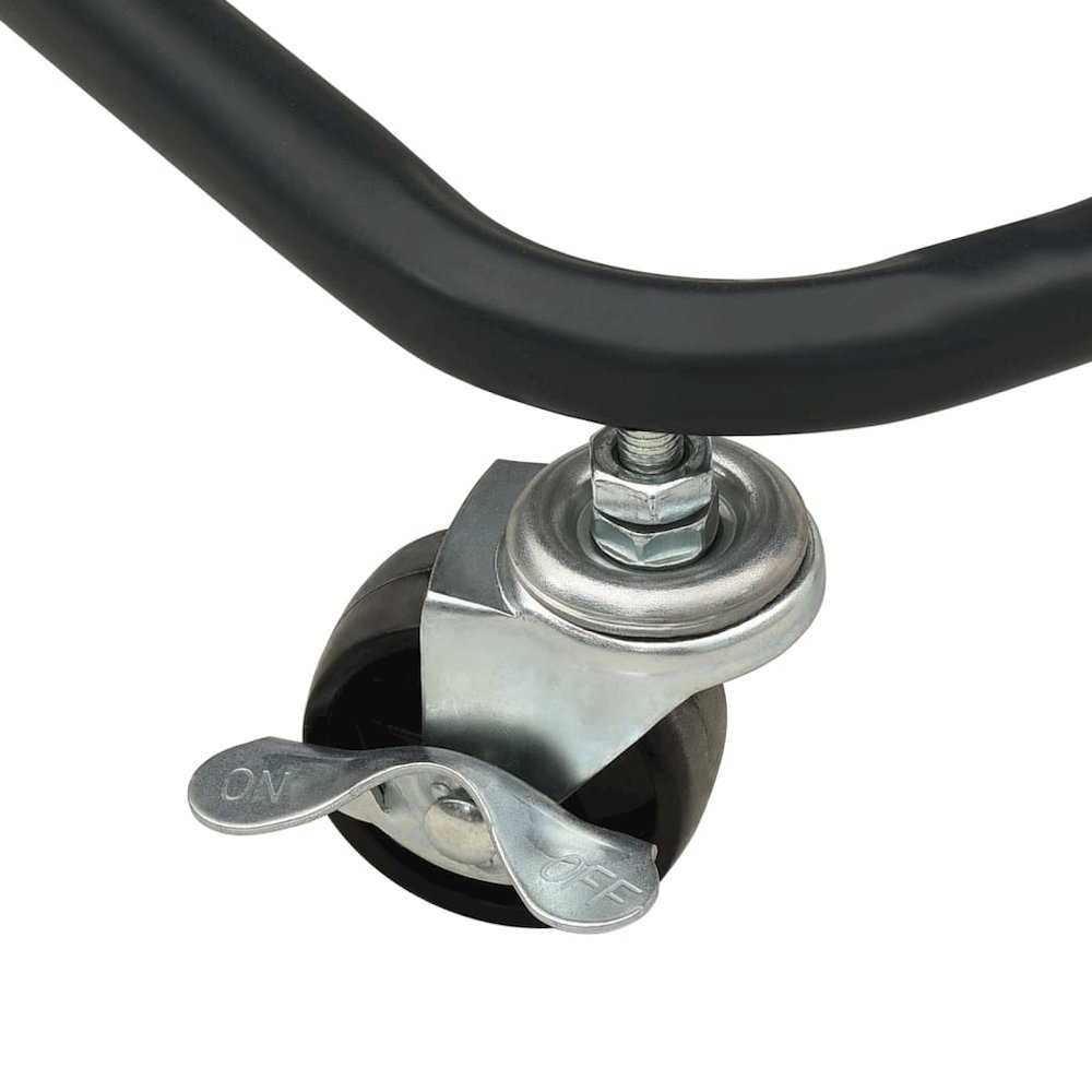 vidaXL 3-Tier Trolley Black 16.9"x13.4"x31.1" Steel. Picture 6