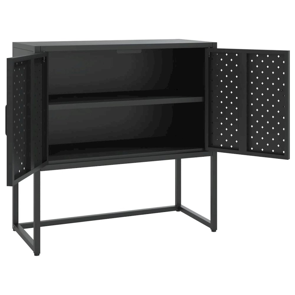 Sideboard Black Steel Medium Levelers Modern Sideboard. Picture 4