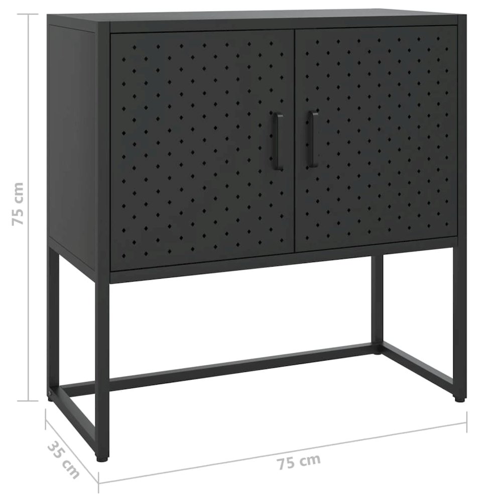 Sideboard Black Steel Medium Levelers Modern Sideboard. Picture 11