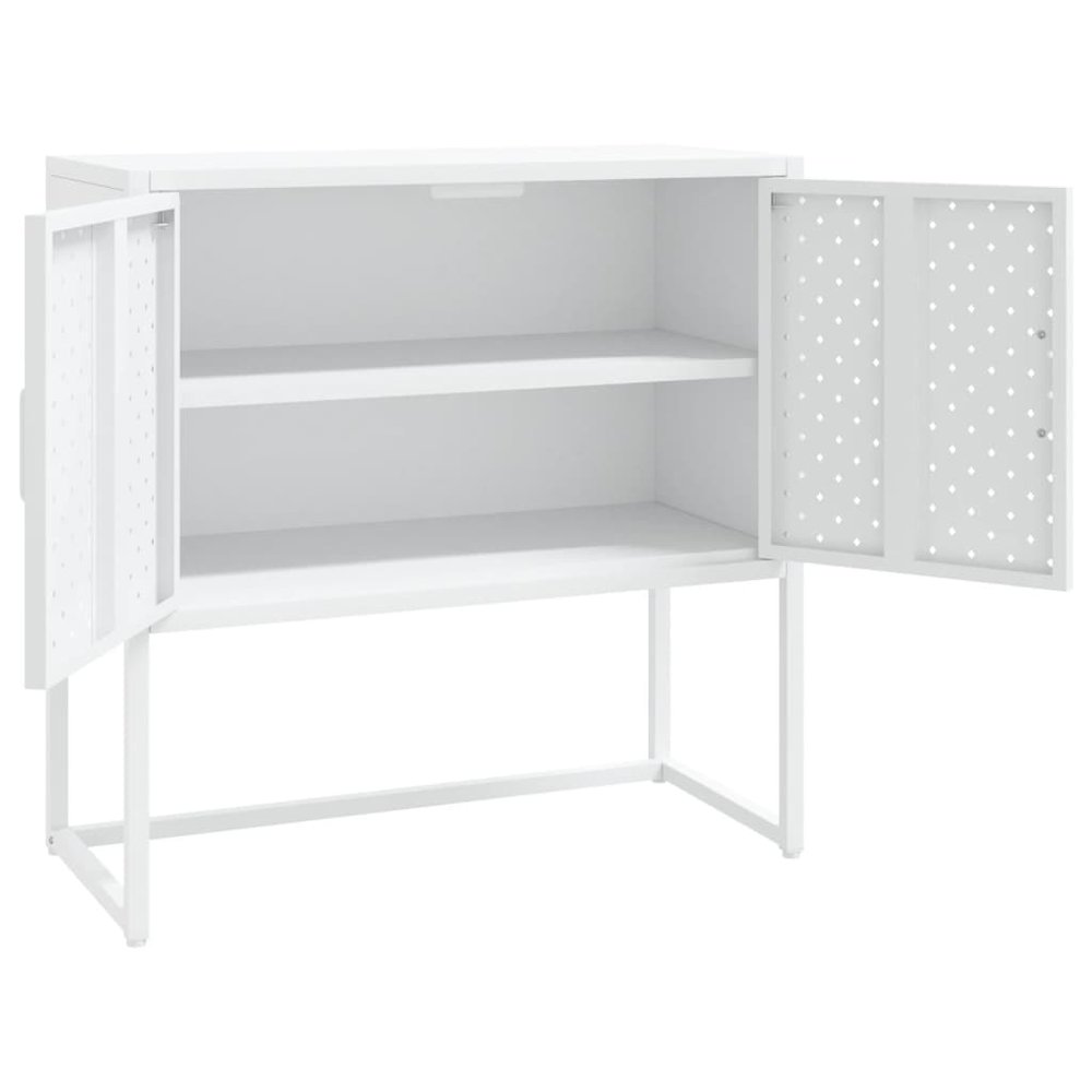 Sideboard White Steel Medium Levelers Sideboard Rectangular. Picture 4