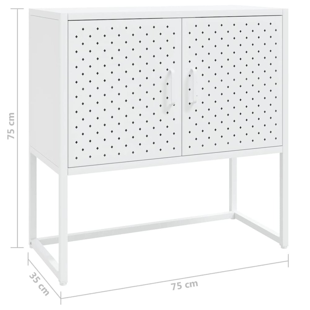 Sideboard White Steel Medium Levelers Sideboard Rectangular. Picture 11