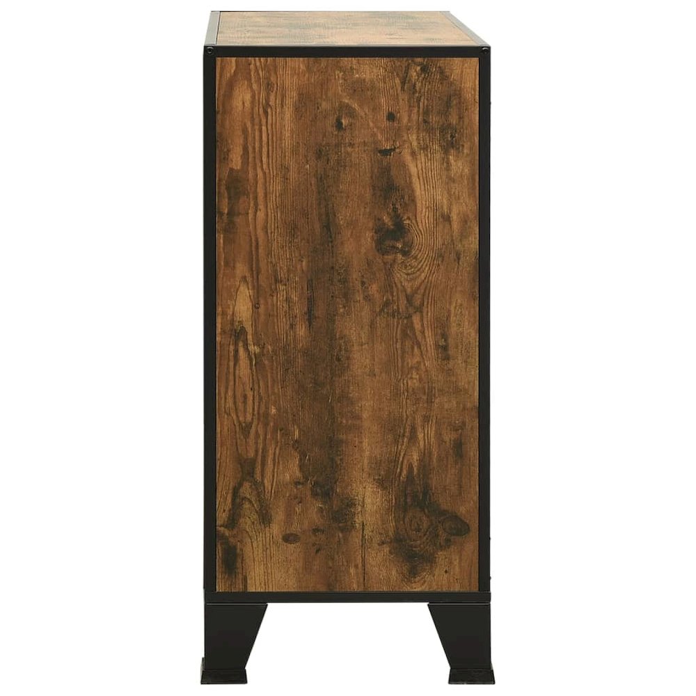 Storage Cabinet Rustic brown Metal and MDF Medium Storage Cabinet. Picture 4