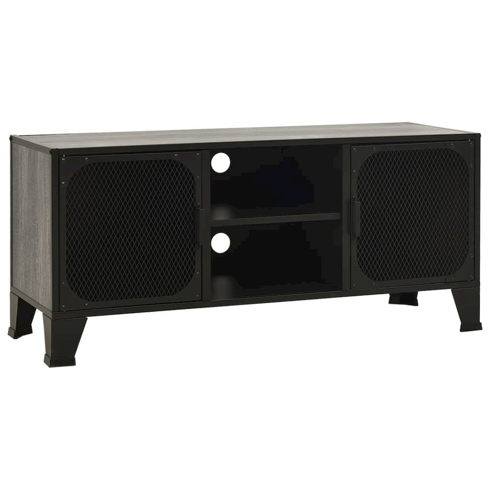 TV Cabinet Grey MDF 41.3 in TV Cabinet Rectangular Industrial. Picture 2