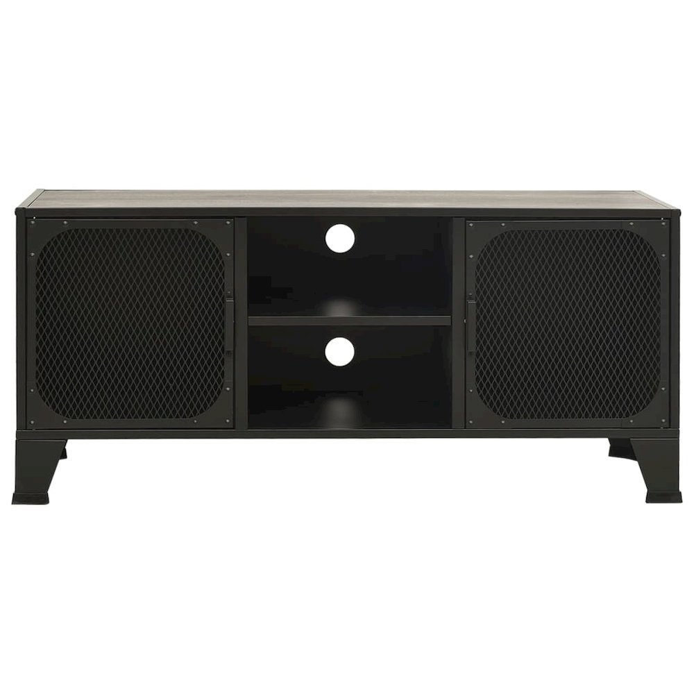 TV Cabinet Grey MDF 41.3 in TV Cabinet Rectangular Industrial. Picture 3