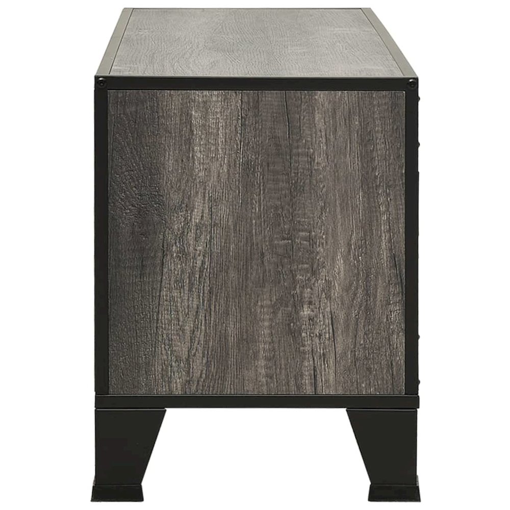 TV Cabinet Grey MDF 41.3 in TV Cabinet Rectangular Industrial. Picture 4