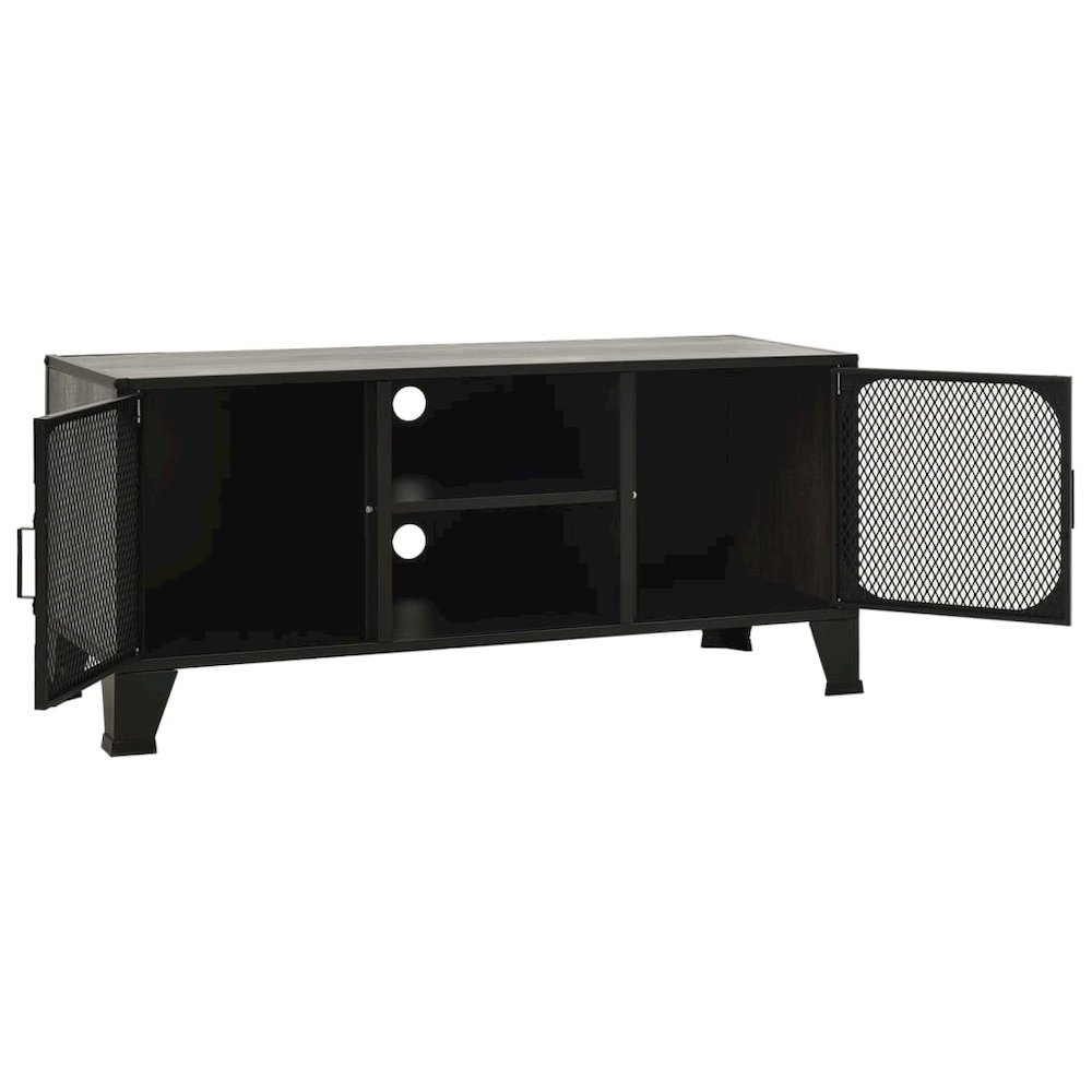 TV Cabinet Grey MDF 41.3 in TV Cabinet Rectangular Industrial. Picture 6