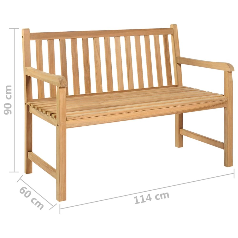 Garden Bench Natural Teak Solid Teak Wood Medium Durable. Picture 6