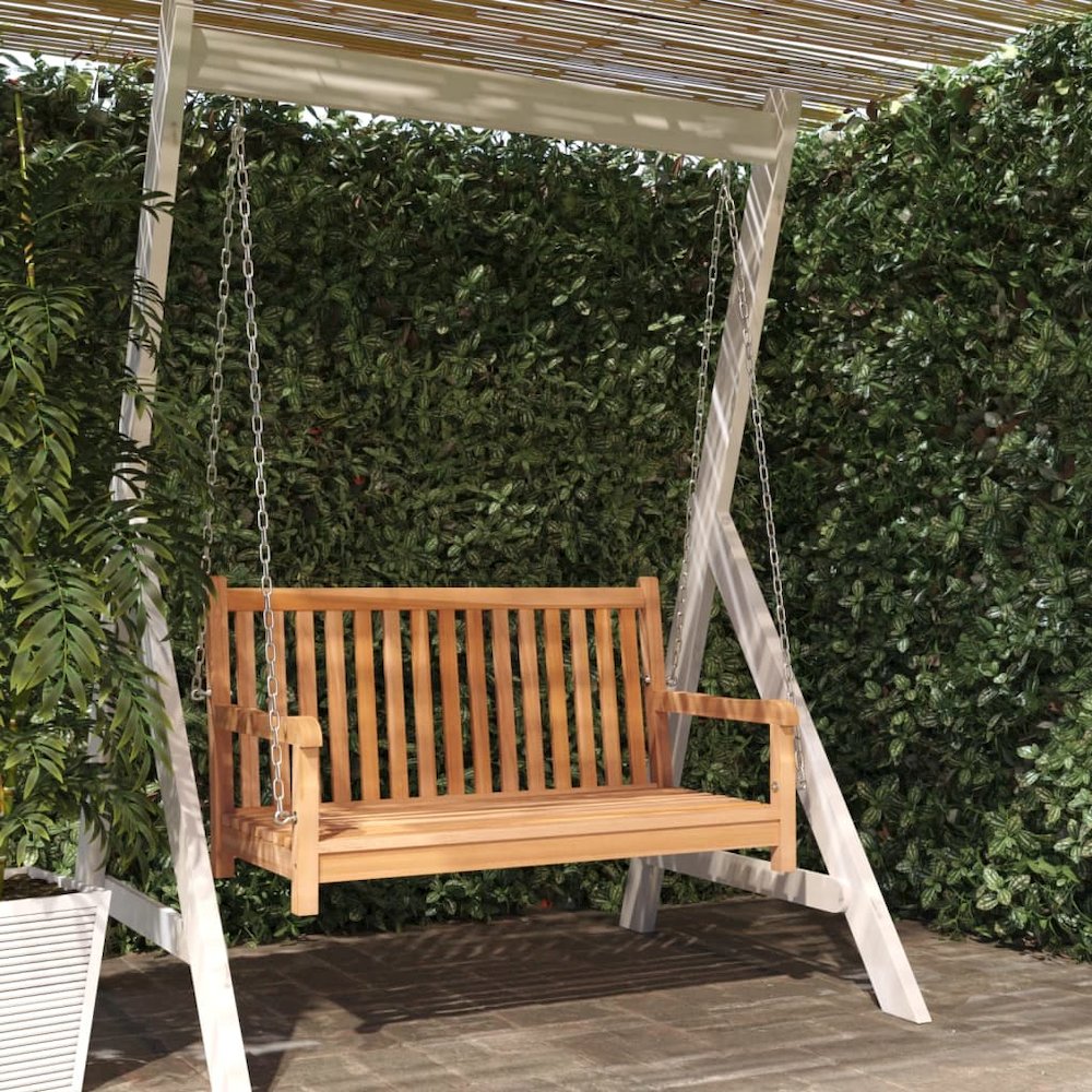Swing Bench Natural Teak Solid Teak Wood Standard Durable. Picture 1