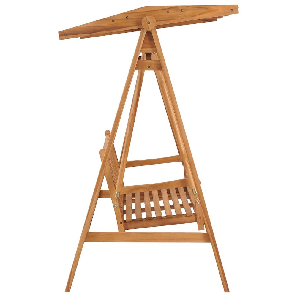 Swing Bench Wooden Brown Solid Teak Wood Large Durable. Picture 4