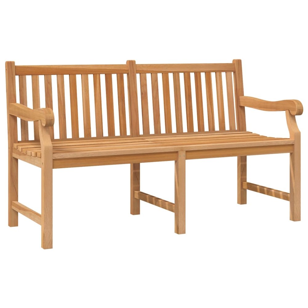 Garden Bench Light Brown Solid Teak Wood Extra Heavy Durable. Picture 2