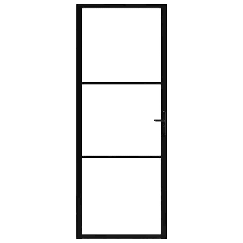 Interior Door ESG Glass and Aluminum 29.9"x79.3" Black. Picture 3