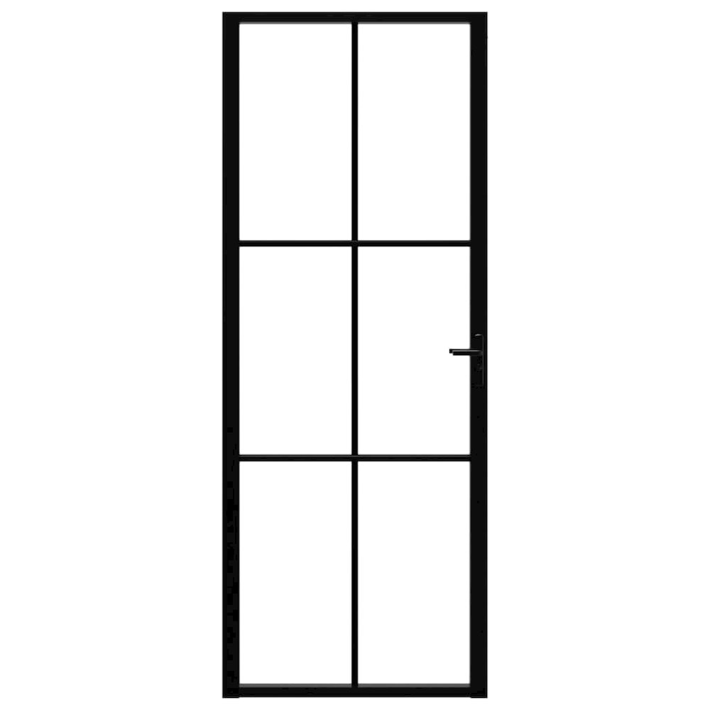 Interior Door ESG Glass and Aluminum 29.9"x79.3" Black. Picture 3