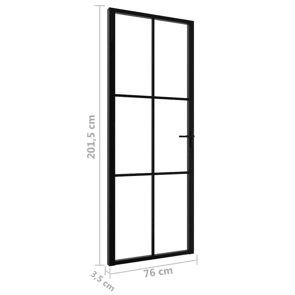 Interior Door ESG Glass and Aluminum 29.9"x79.3" Black. Picture 7