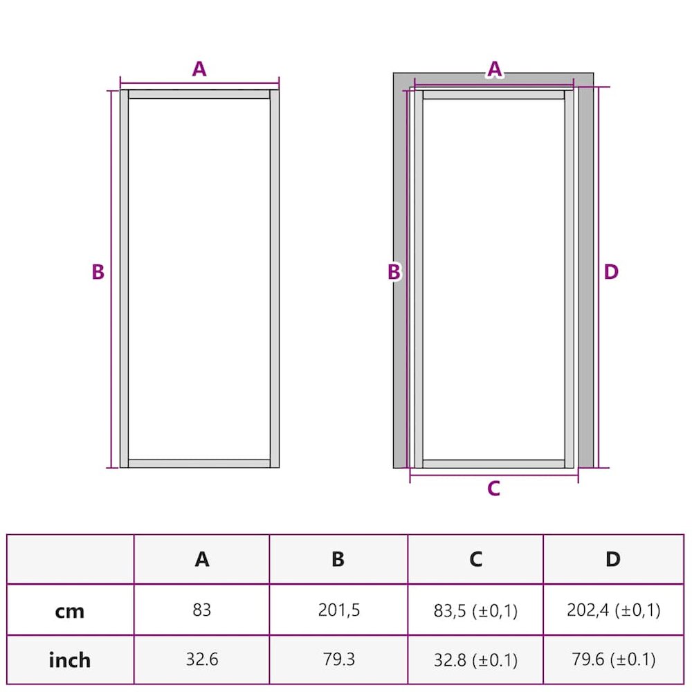 Interior Door ESG Glass and Aluminum 32.7"x79.3" Black. Picture 8