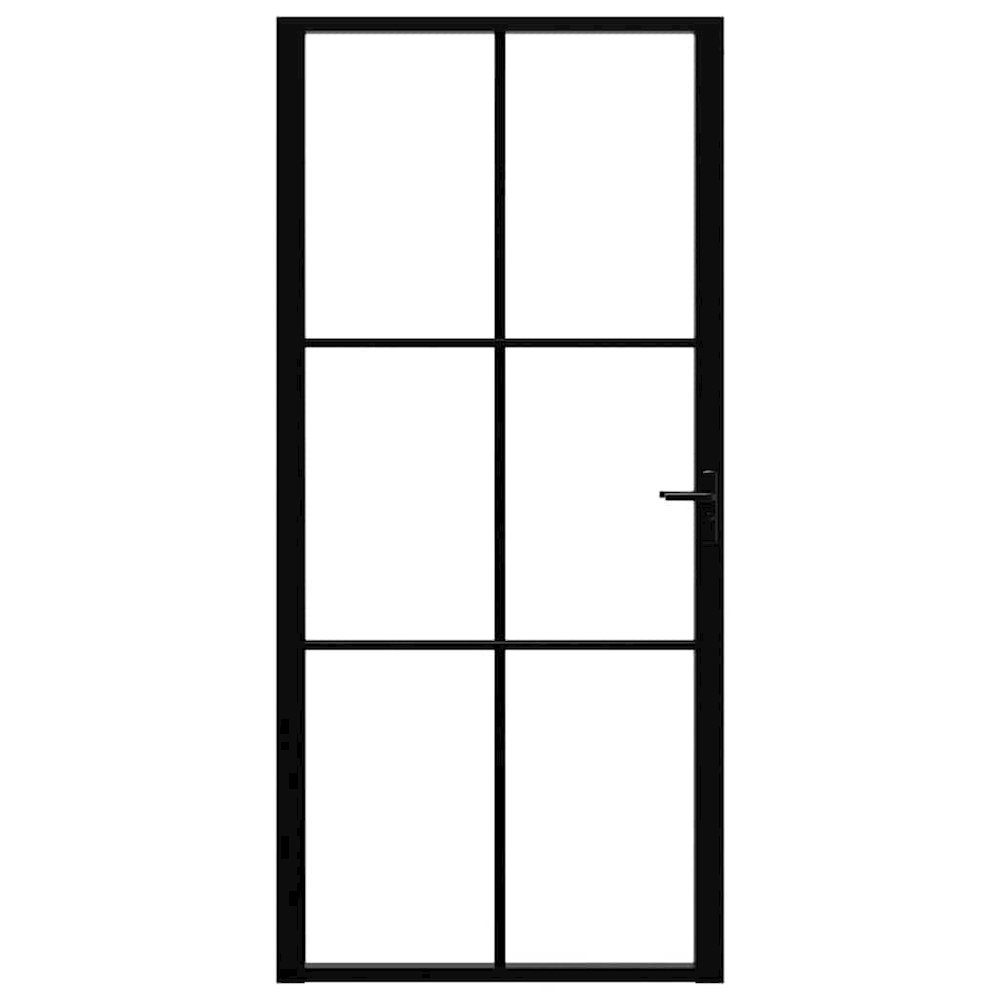 Interior Door ESG Glass and Aluminum 36.6"x79.3" Black. Picture 3