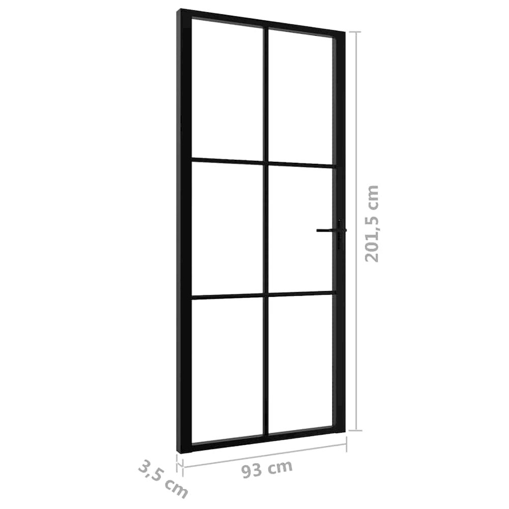 Interior Door ESG Glass and Aluminum 36.6"x79.3" Black. Picture 7