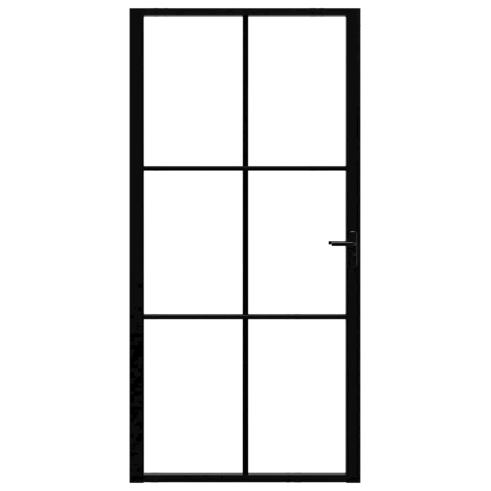 Interior Door ESG Glass and Aluminum 40.4"x79.3" Black. Picture 3