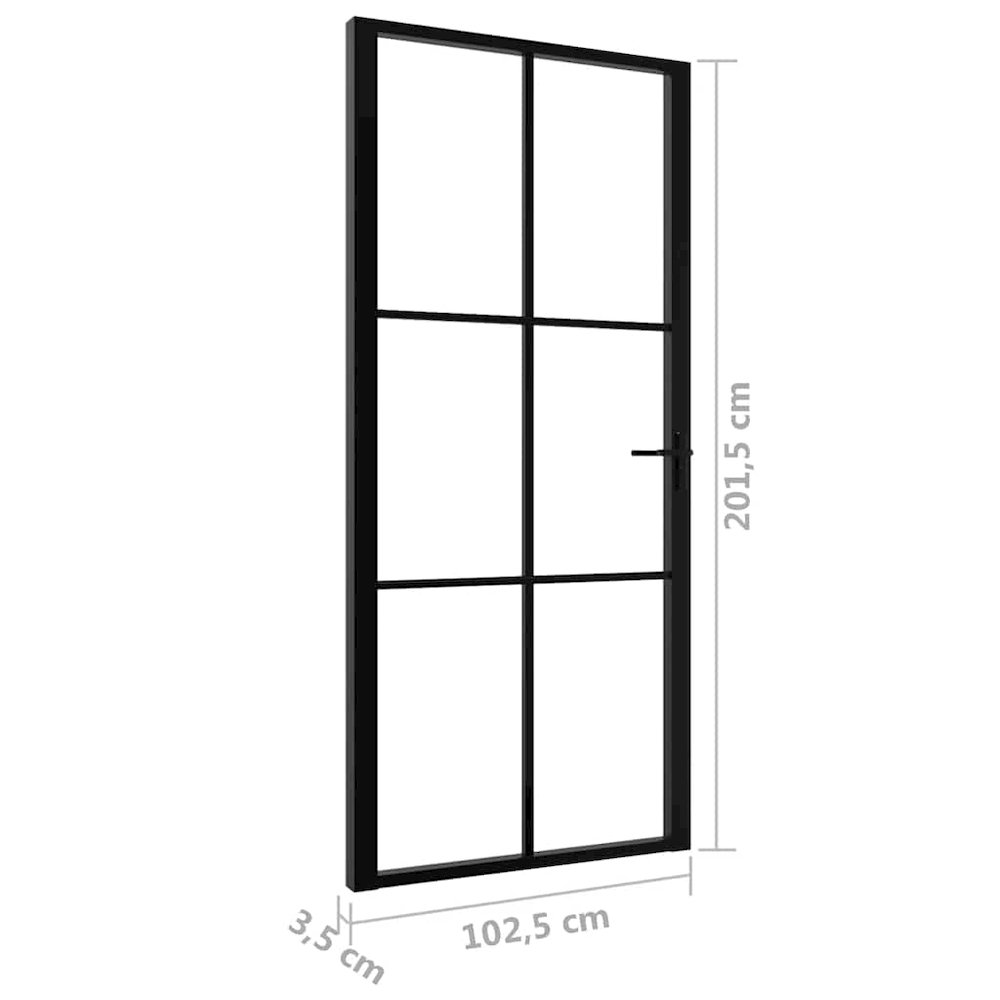 Interior Door ESG Glass and Aluminum 40.4"x79.3" Black. Picture 7