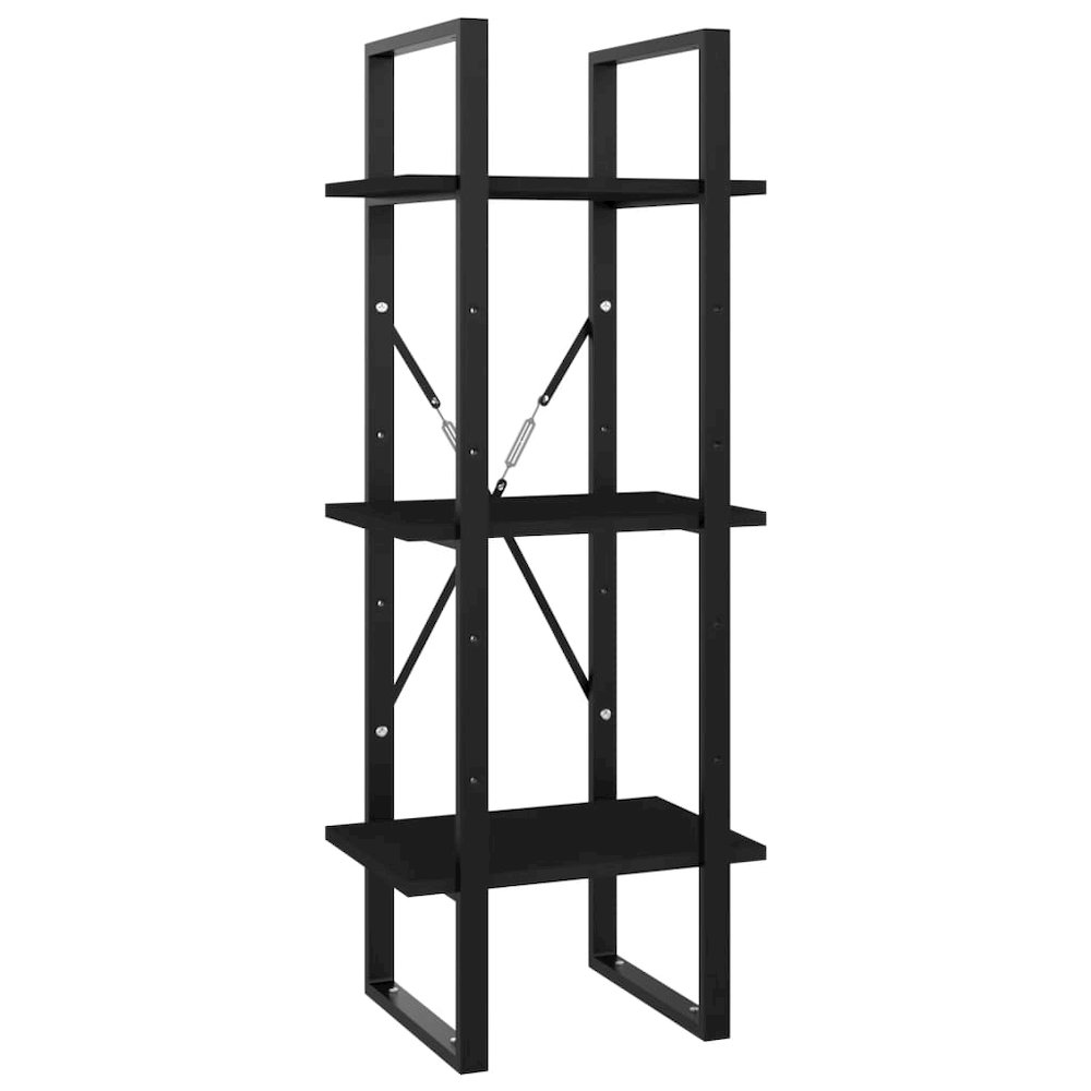 Book Cabinet Black Engineered Wood Medium 5 Tier Book Cabinet. Picture 5