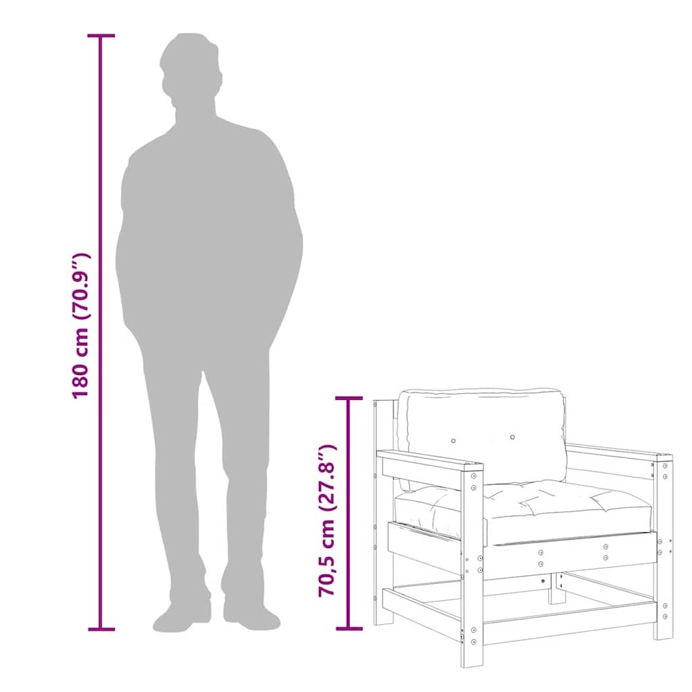 Middle Sofa Natural Wood Solid pinewood Medium Modular. Picture 8