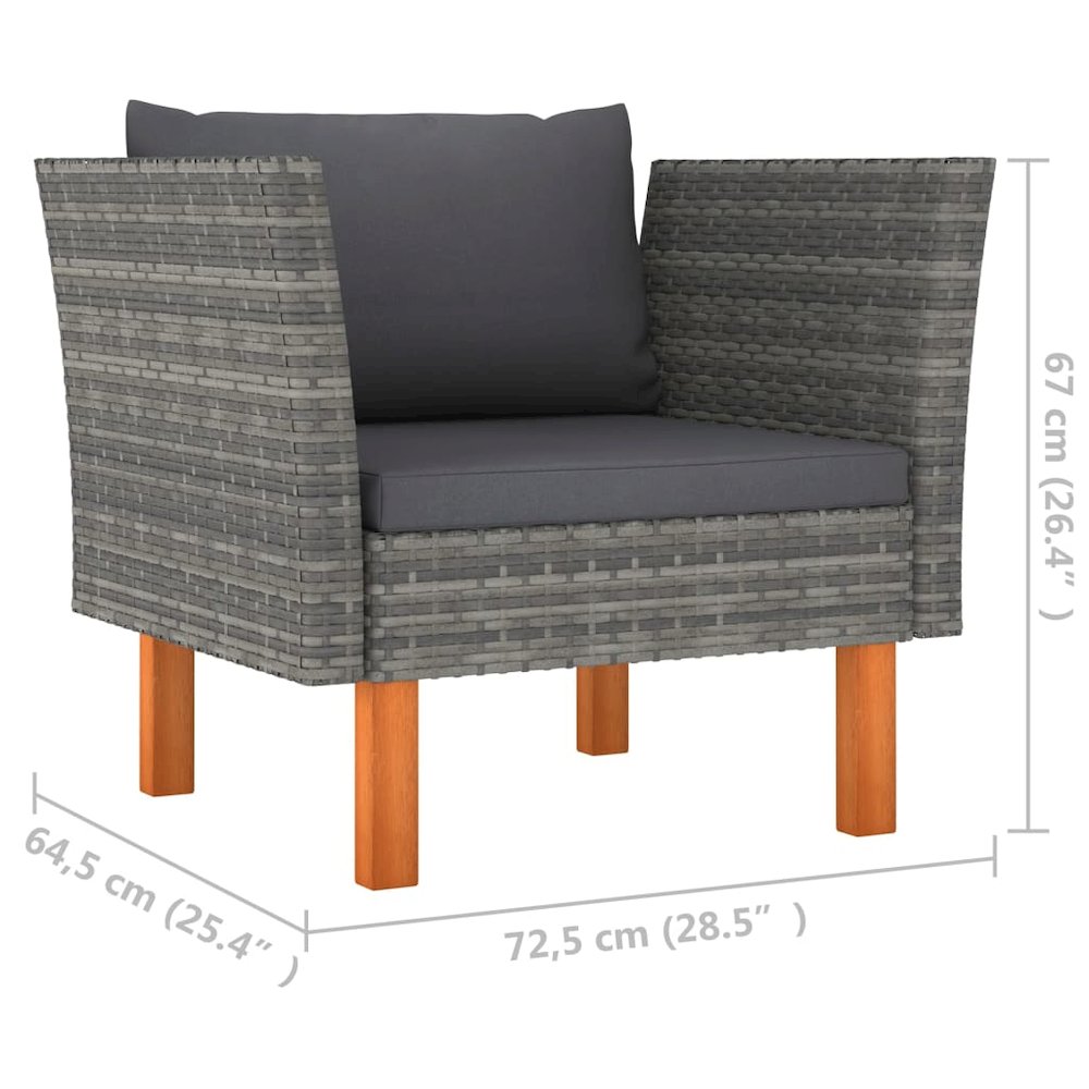 Garden Lounge Set Gray. Picture 10