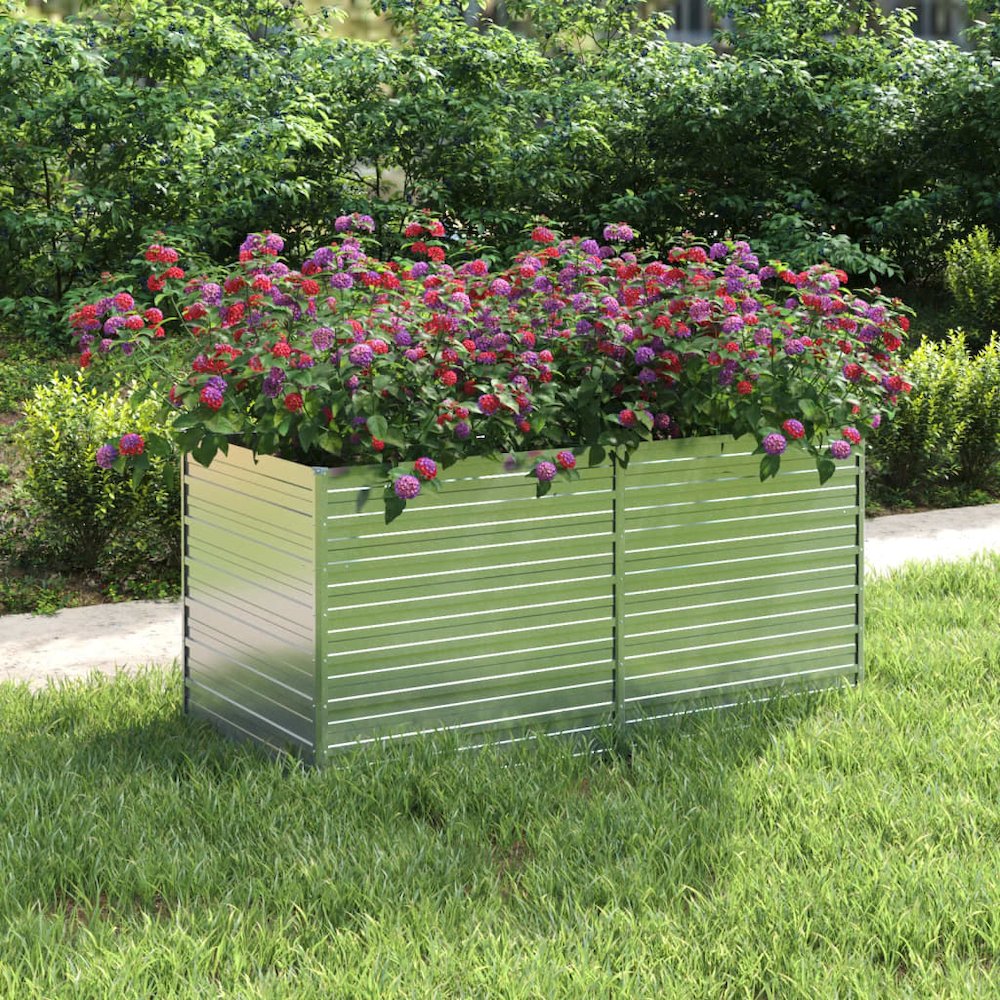 Garden Raised Bed Silver Galvanized Steel 63 x 31.5 x 30.3 in. Picture 1