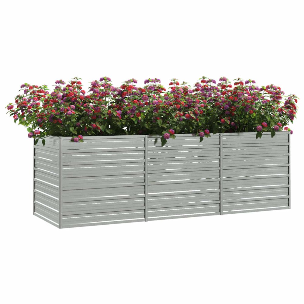 Garden Raised Bed Silver Galvanized Steel Large Garden Raised Bed. Picture 3