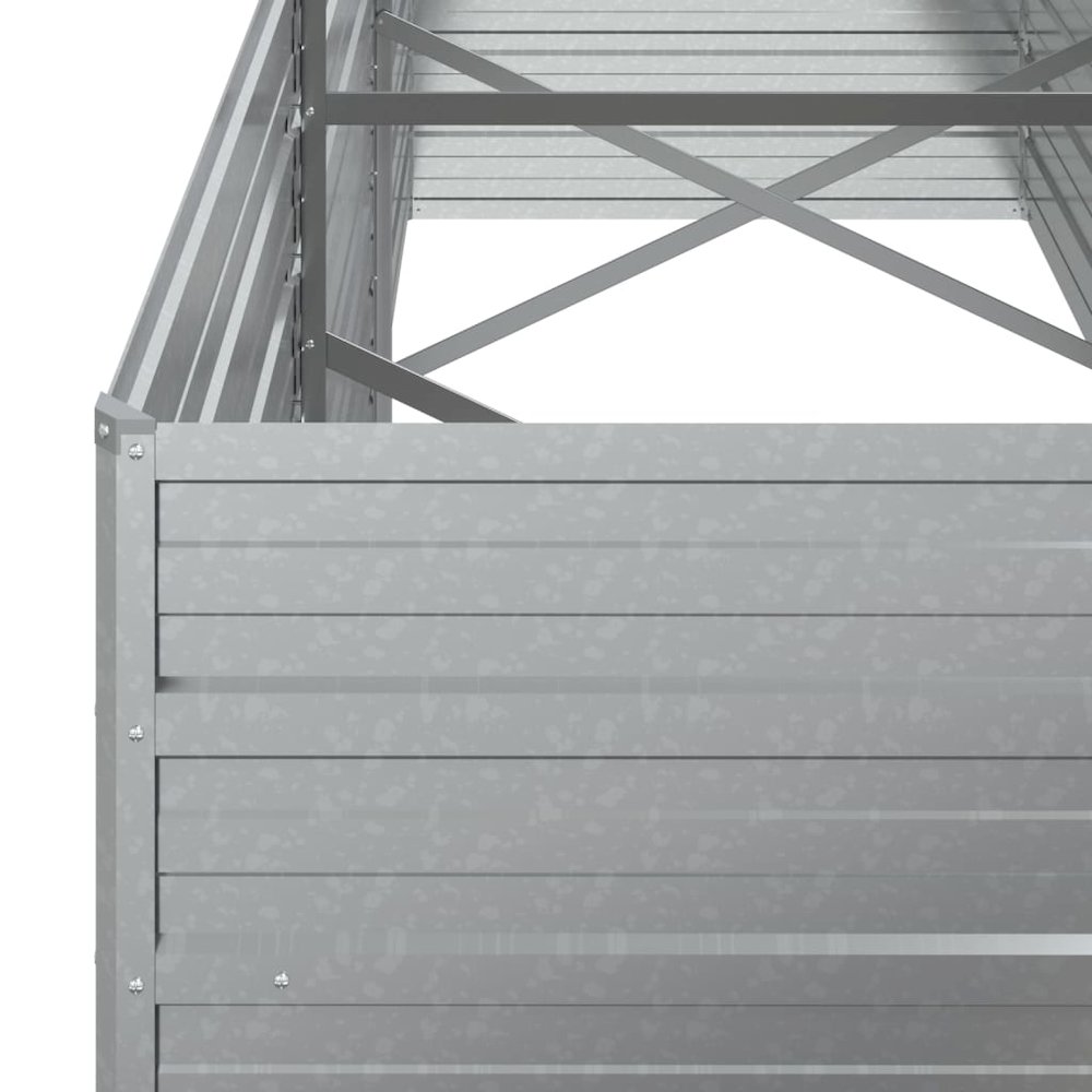 Garden Raised Bed Silver Galvanized Steel Large Garden Raised Bed. Picture 6