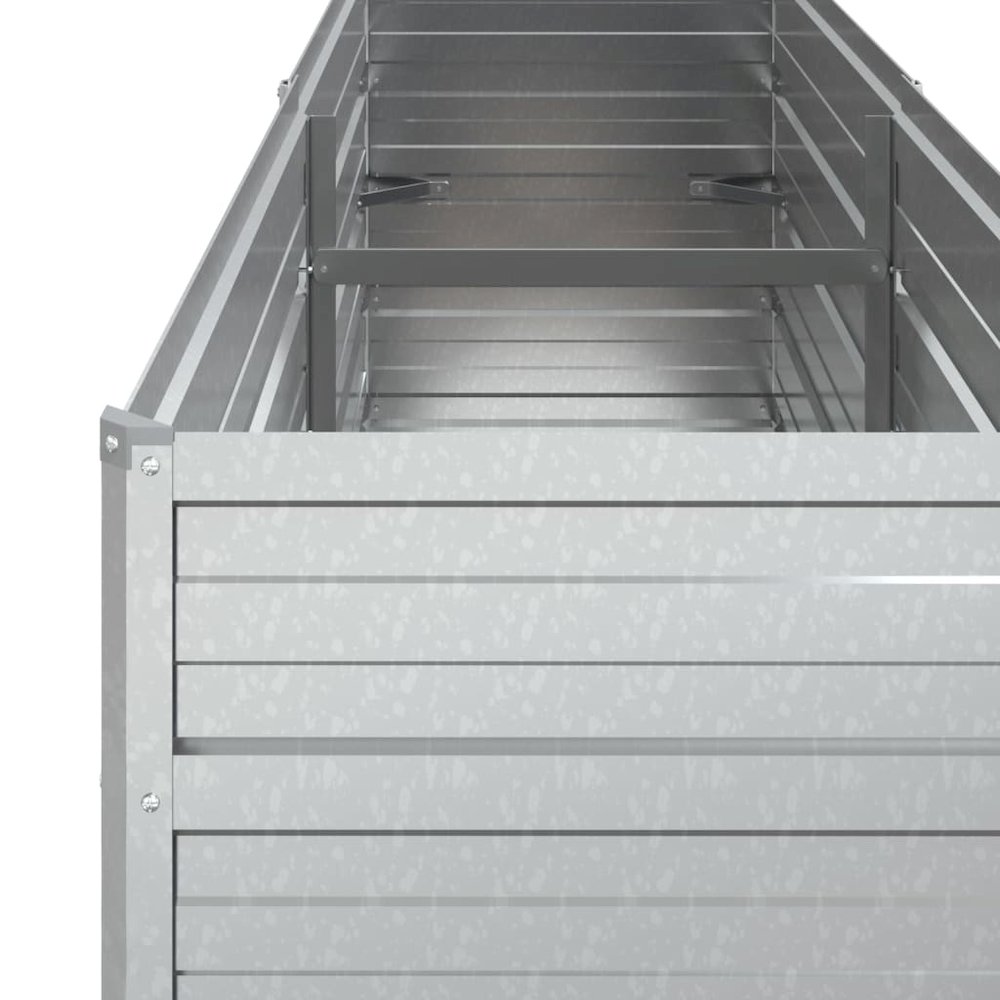Garden Raised Bed Silver Galvanized Steel 63.0 x 15.7 x 30.3 in. Picture 6