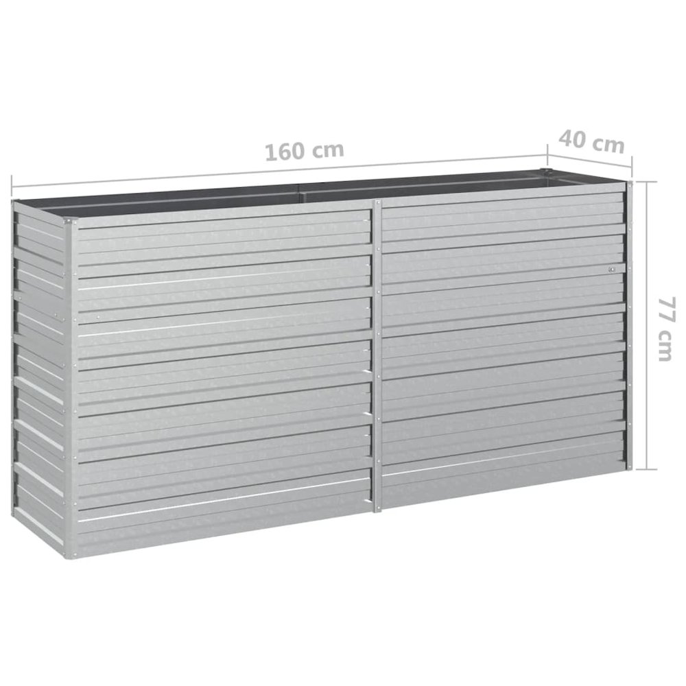 Garden Raised Bed Silver Galvanized Steel 63.0 x 15.7 x 30.3 in. Picture 7