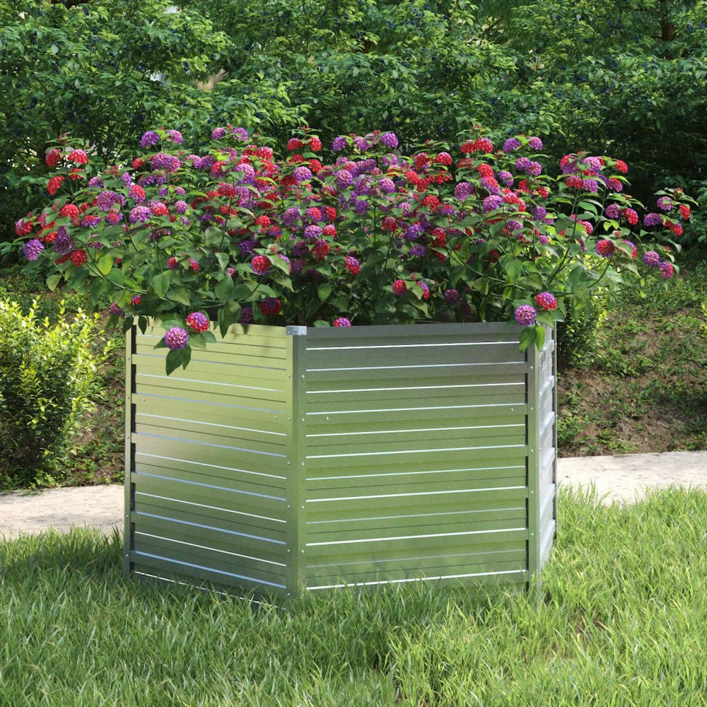 Garden Raised Bed Silver Galvanized steel Large Durable. Picture 1