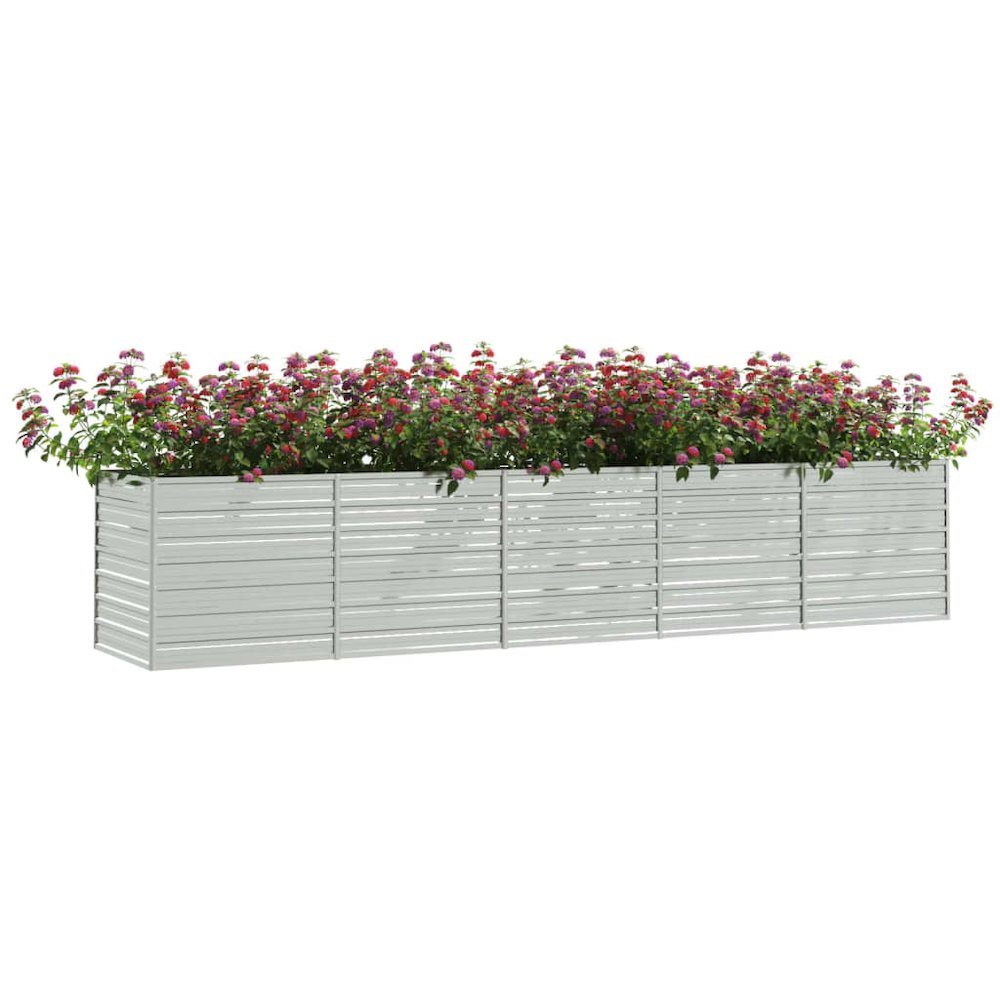 Garden Raised Bed 157.5"x31.5"x30.3" Galvanized Steel Silver. Picture 3