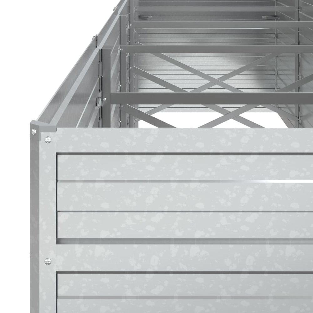 Garden Raised Bed 157.5"x31.5"x30.3" Galvanized Steel Silver. Picture 6
