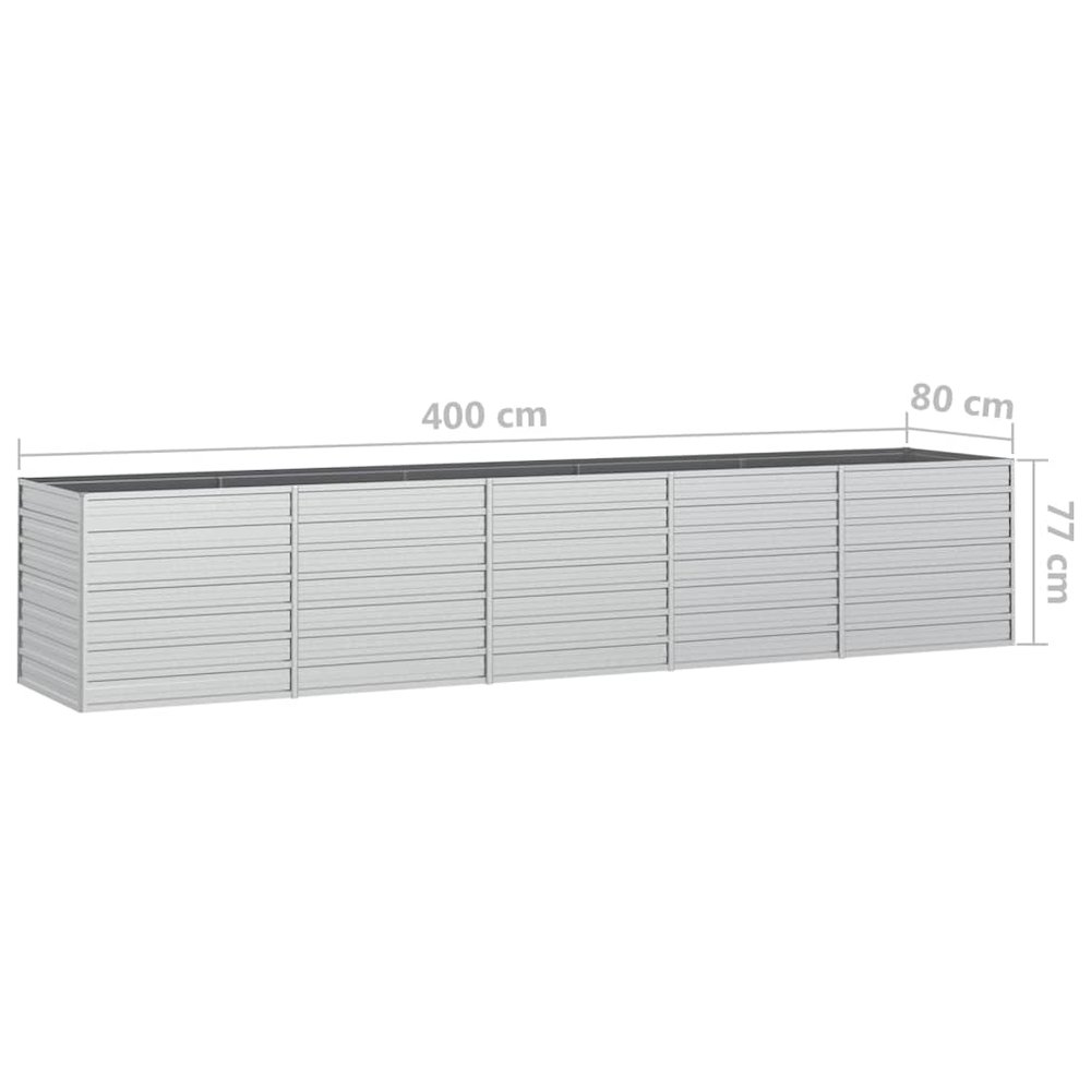 Garden Raised Bed 157.5"x31.5"x30.3" Galvanized Steel Silver. Picture 7
