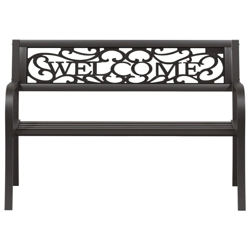 Garden Bench Black Powder-coated steel and plastic Standard. Picture 3