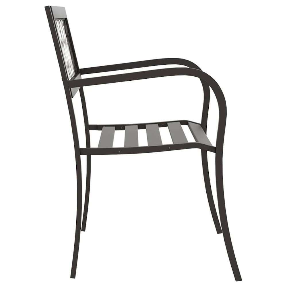 Garden Bench Black Powder-coated steel and plastic Standard. Picture 4