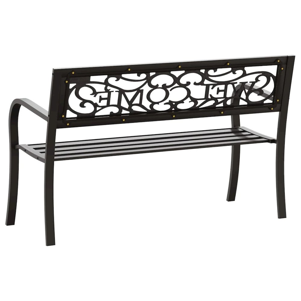 Garden Bench Black Powder-coated steel and plastic Standard. Picture 5