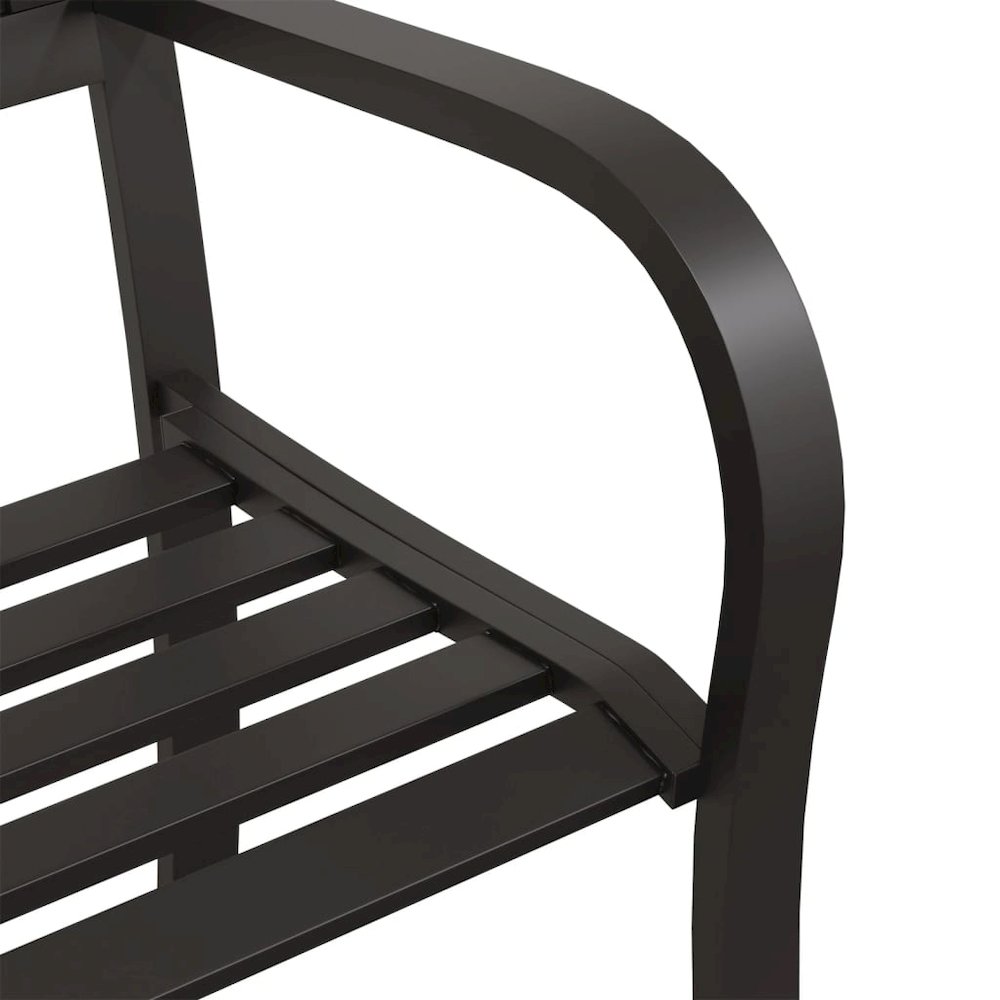 Garden Bench Black Powder-coated steel and plastic Standard. Picture 6