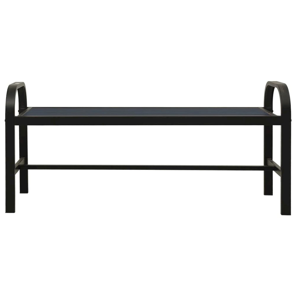 Garden Bench Black Steel, WPC Standard Durable Garden Bench. Picture 3